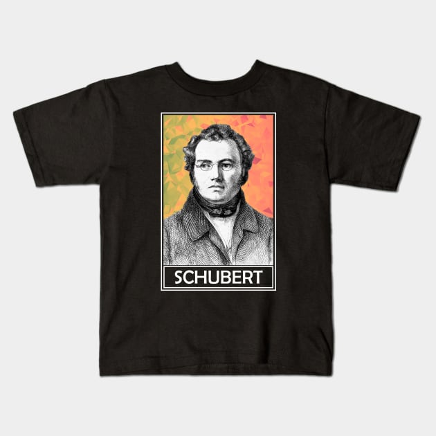 Franz Schubert Kids T-Shirt by TheMusicophile